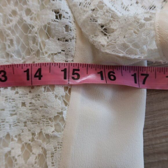 REBECCA TAYLOR floral lace dress silk white 4 formal event holiday romantic fem - Picture 12 of 13